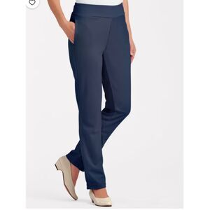 Blair Double Knit Flat Front Business Pants Pull On Officecore Career Women 16